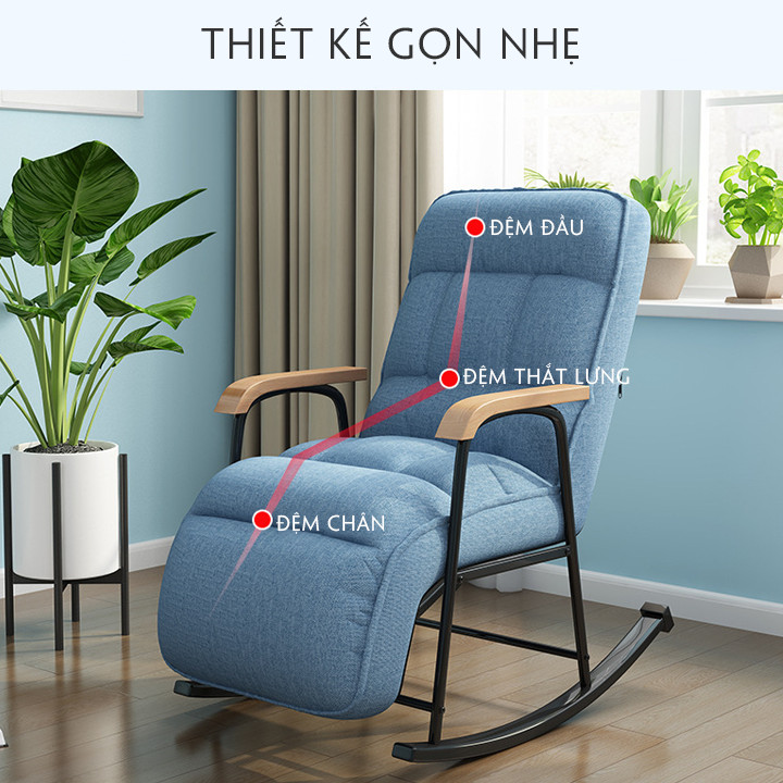 Ghế thư giãn bập bênh cao cấp - Ghế bập bênh ngả lưng thư giãn  - Ghế sofa thư giãn phòng khách,phòng ngủ - Ghế văn phòng - Ghế ngủ trưa - Giao màu ngẫu nhiên