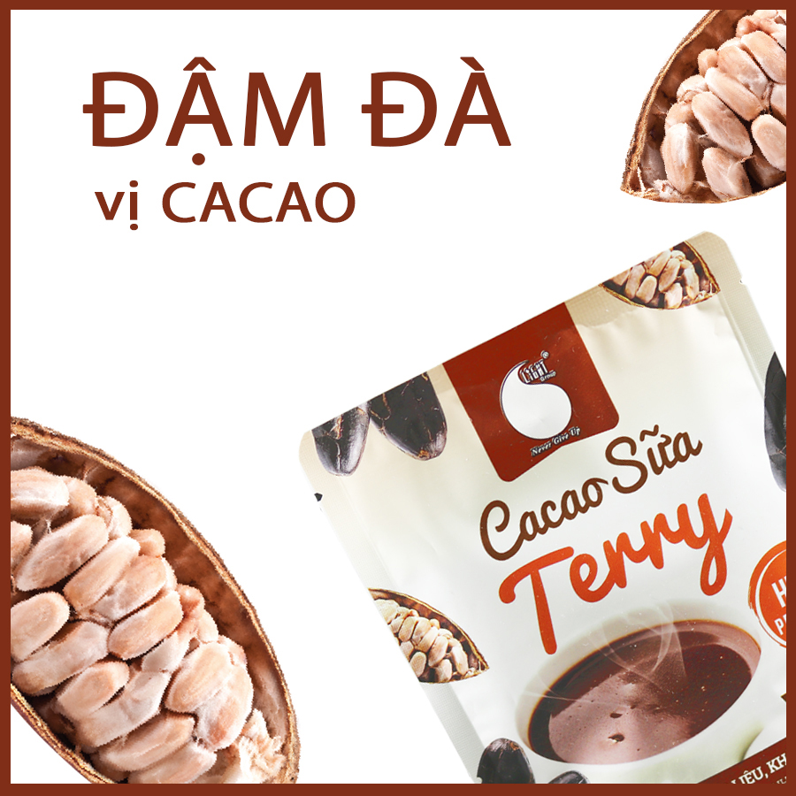 Bột Cacao sữa Terry , thơm ngon , đậm đà , hợp gu người sành cacao , đặc biệt không hương liệu , mùi vị tự nhiên , an toàn sức khỏe , Gói 50G