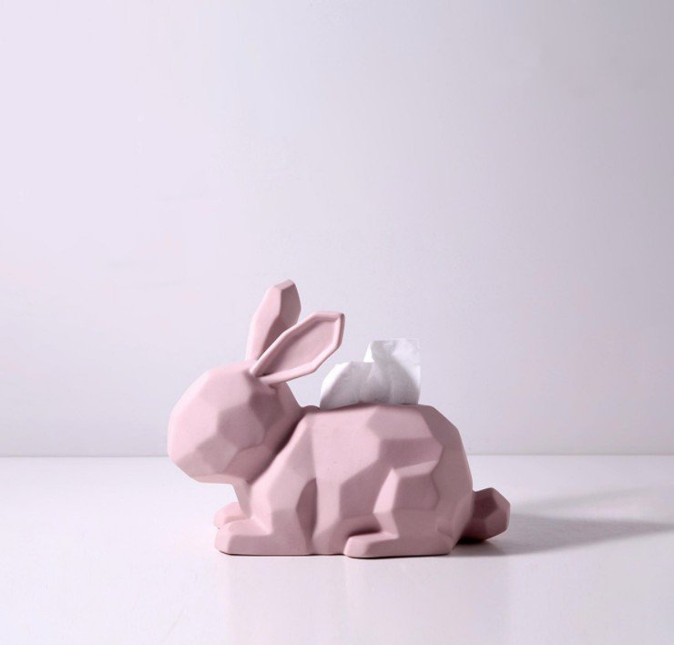 HỘP KHĂN GIẤY CHÚ THỎ 3D CERAMIC BUNNY