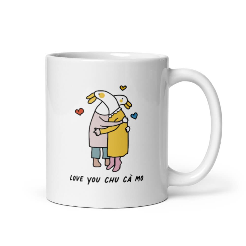 Ly Cốc sứ cao cấp hình Love you chu cà mo dễ thương 2