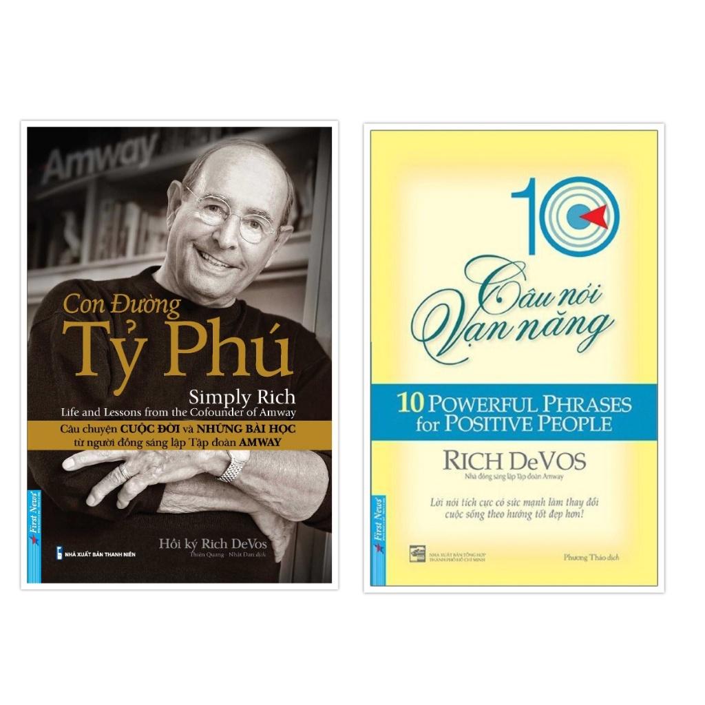 Combo Rich DeVos Con Đường Tỷ Phú (Bìa cứng) + 10 Câu Nói Vạn Năng  - Bản Quyền