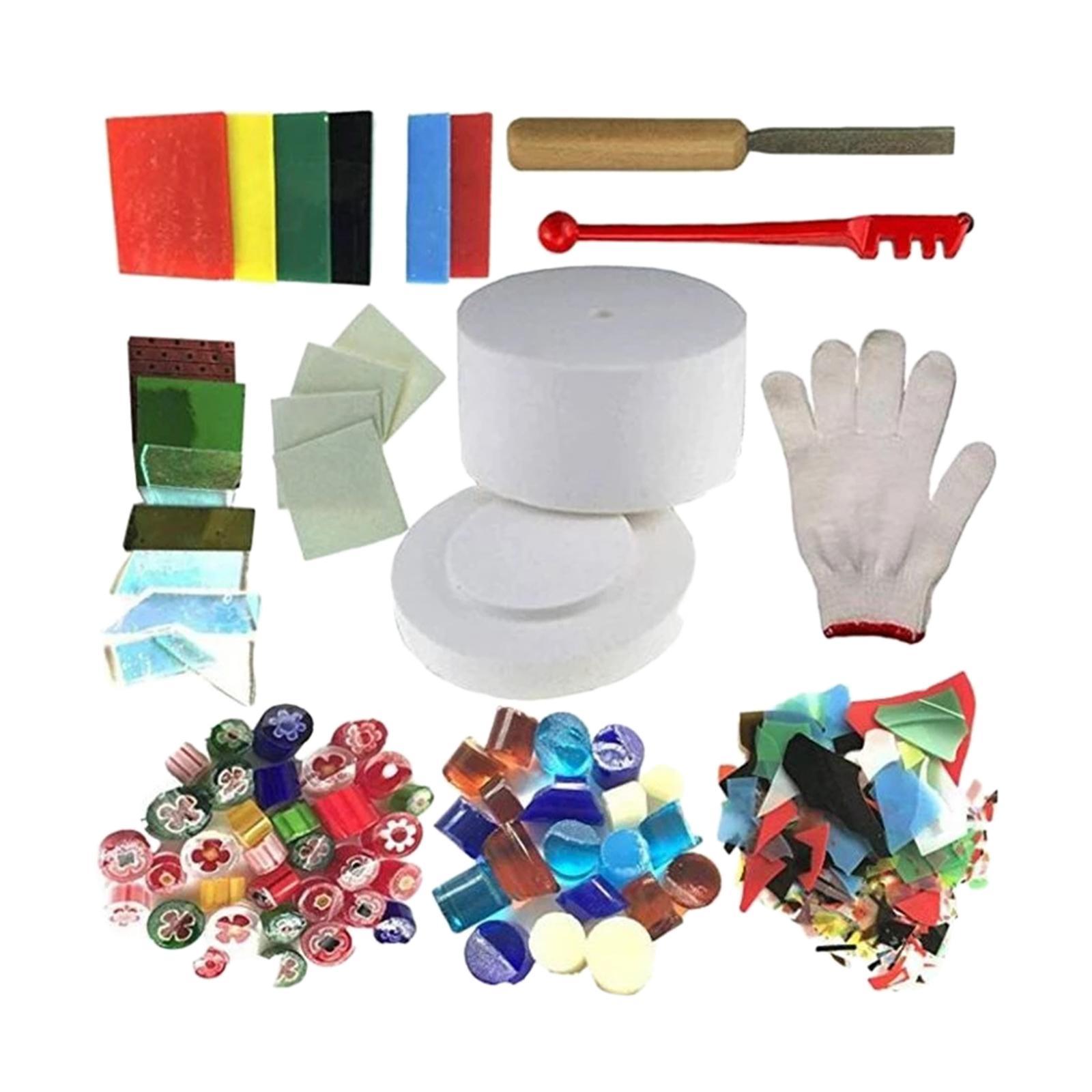 10-Pieces Electric Microwave Kiln Small Kit for Glass Fusing Kiln Supplies Molds for Microwave Home Use DIY Glass Art Craft Jewelry Fused Kiln