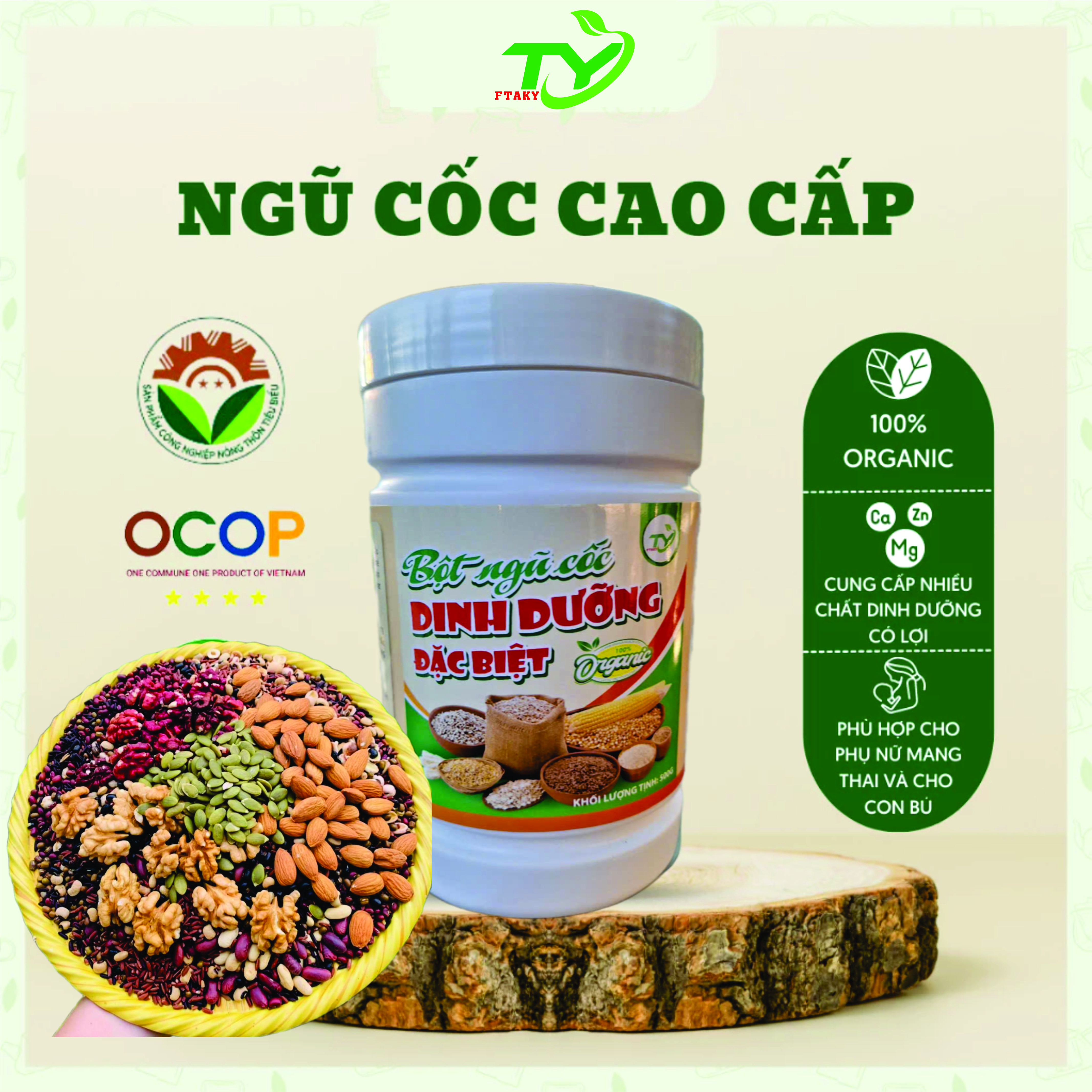 1KG Bột ngũ cốc FTAKY 17 loại hạt dinh dưỡng đặc biệt ngũ cốc không đậu nành