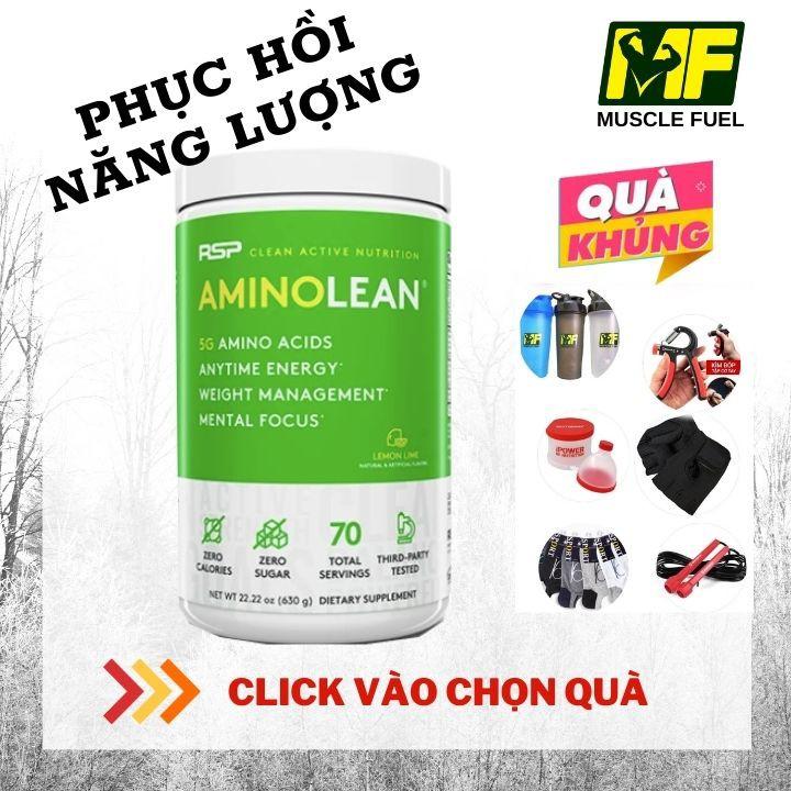 RSP AminoLean bổ sung năng lượng, cung cấp amino acid kết hợp L Carnitine và CLA hổ trợ đốt mỡ