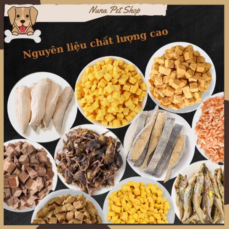 Thức ăn sấy khô cho chó mèo cao cấp (Ức gà, lòng đỏ trứng, chim cút, gan bò và cá thơm ngon)