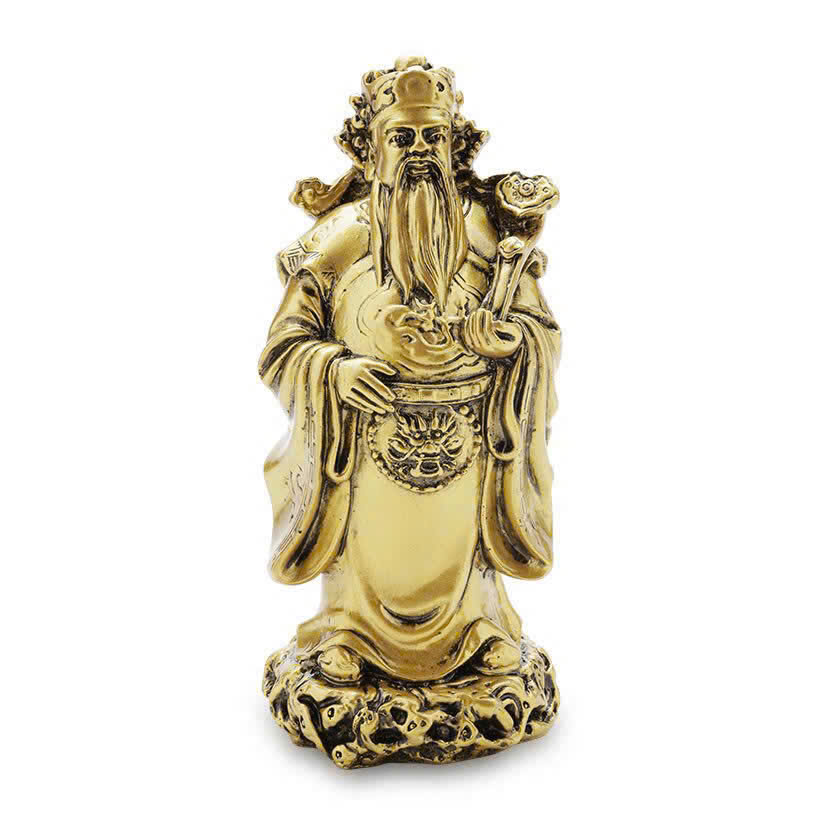 Bộ tượng Phước Lộc Thọ CTT2 size trung 9 x 9.7 x 19cm mạ vàng hoặc màu xanh chọn màu