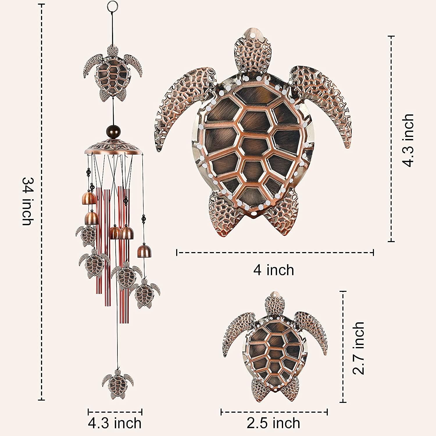 Chuông gió Jornarshar cho bên ngoài, Chuông gió hình con rùa có ống, Cổ điển