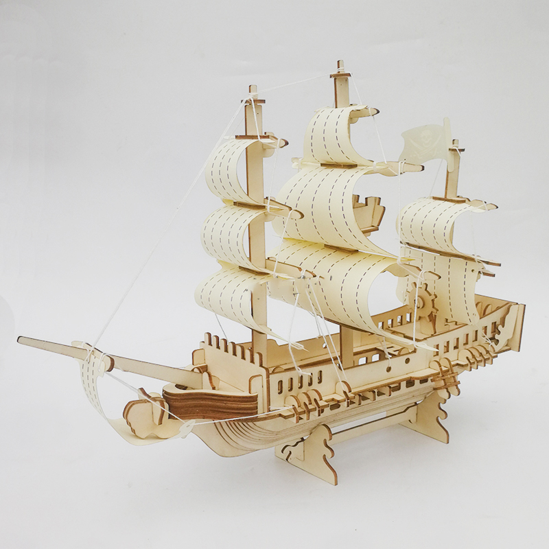 Đồ chơi lắp ráp gỗ 3D Mô hình Tàu Cướp Biển Pirate Ship
