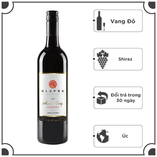 Rượu vang đỏ Ulupna Sweet Lady Shiraz 2017 750ml 14.5% Alc