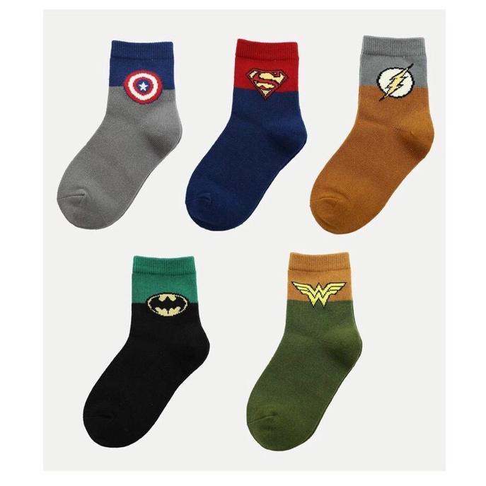Set 10 đôi tất cao cổ hình siêu nhân cho bé