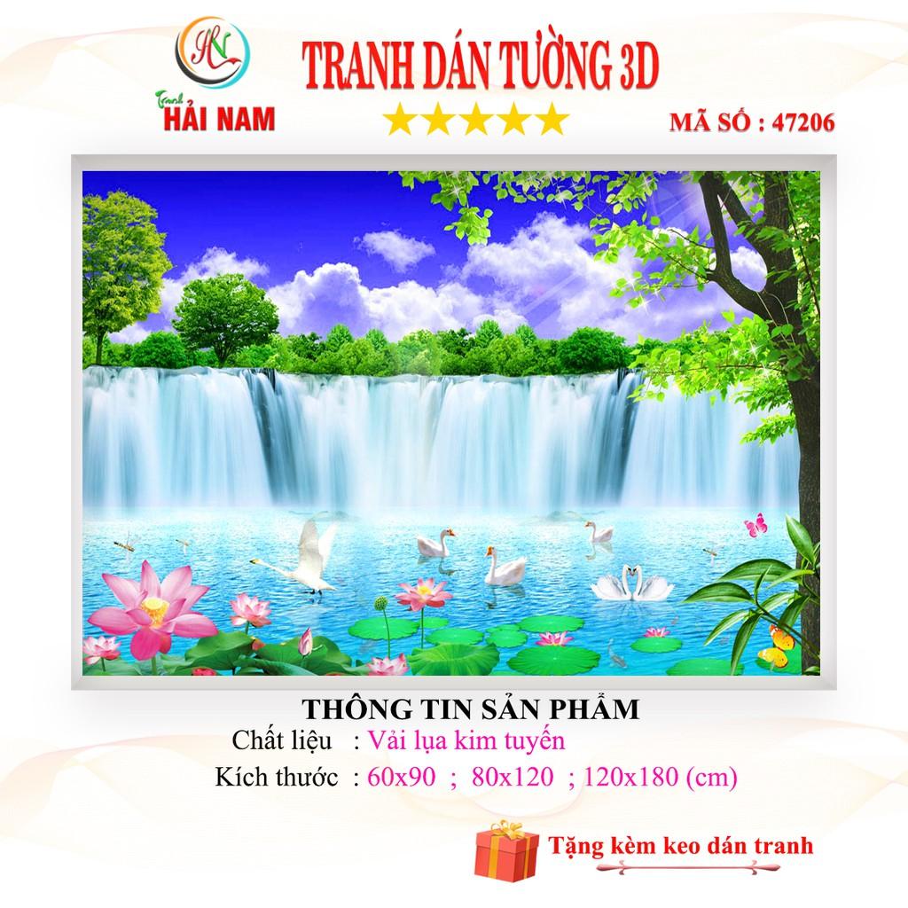 Tranh dán tường 3D phong thủy - thác nước