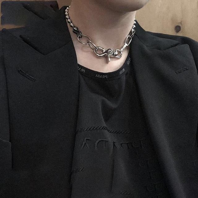 Vòng cổ unisex Vòng cổ dạng chuỗi xích phong cách punk thời thượng dành cho nữ