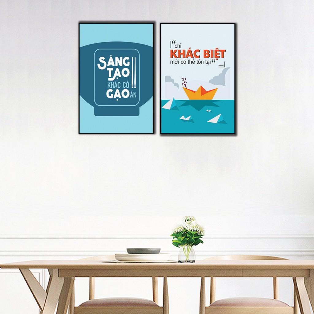 Bộ Tranh động lực treo tường, tranh văn phòng, tranh slogan - Tặng kèm đinh đa năng