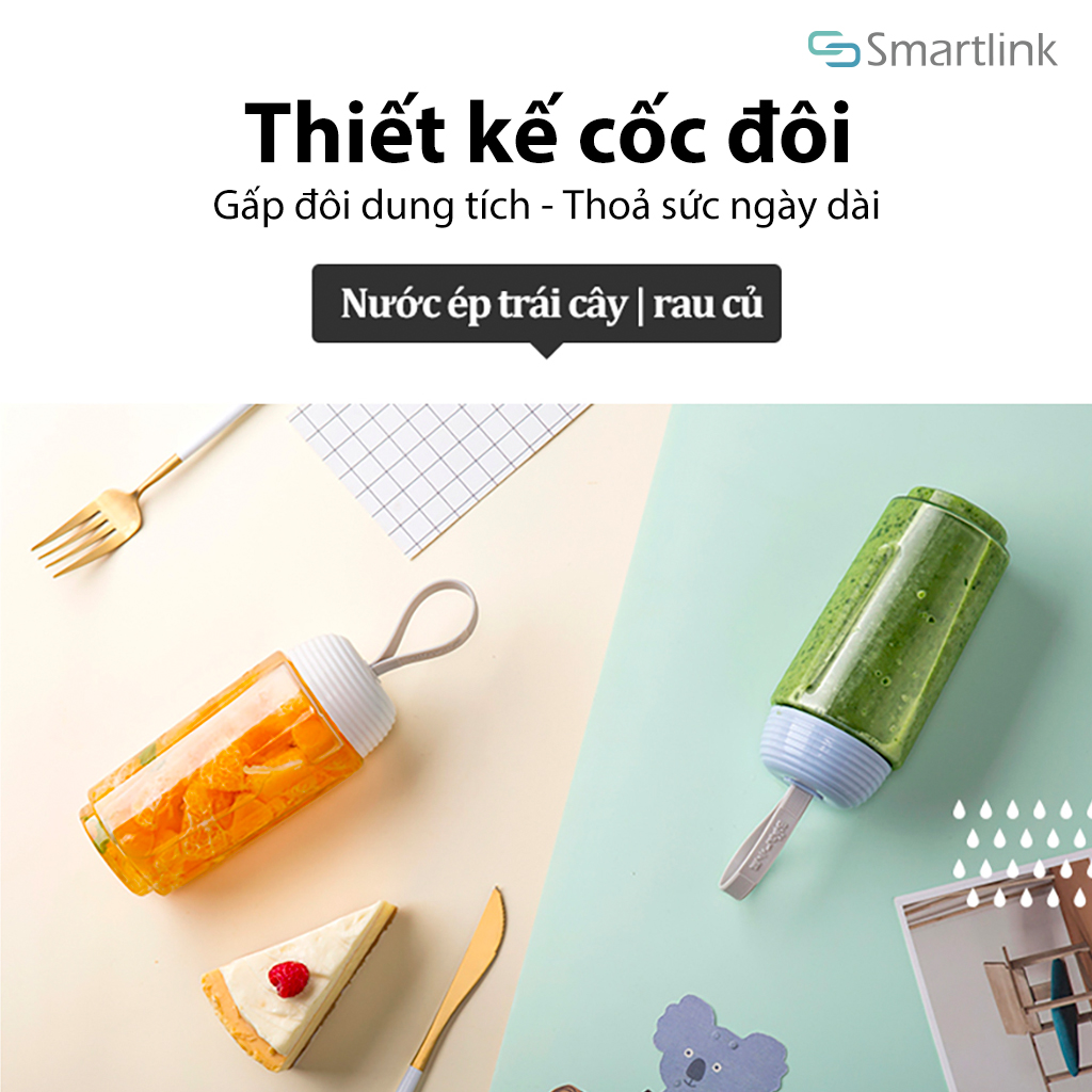Máy Xay Sinh Tố Đa Năng Mini Bear LLJ-D04B1 350ML - Hàng chính hãng