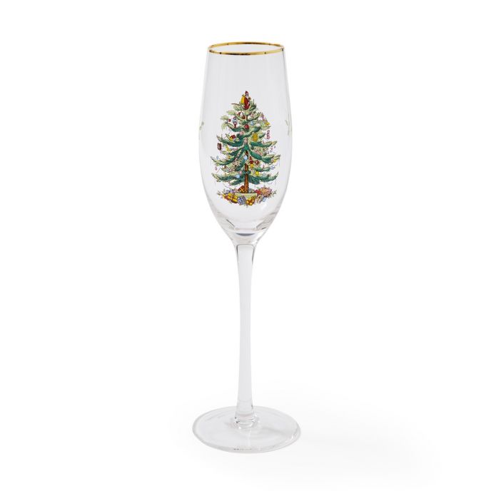 Bộ 4 ly champagne họa tiết cây thông Giáng Sinh nhập khẩu Anh Quốc PM Xmas Tree XT5008-XP