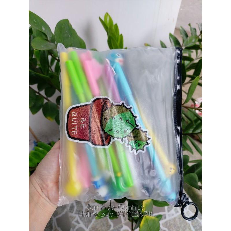 Combo 20 cây bút gel mực tím cute siêu dễ thuơng dành cho bé học sinh tiểu học