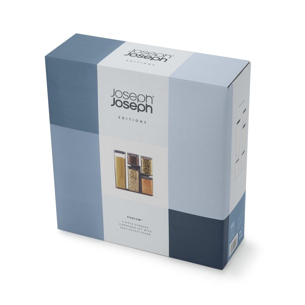 Bộ 5 hũ nhựa đựng thực phẩm cao cấp Joseph Joseph 800722 - Podium Storage Container Set Editions