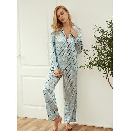 Bộ Pijama lụa cao cấp Quảng Châu nhiều màu lựa chọn, chất vải lì mướt tay, mặc nhẹ tênh, cảm giác mát lạnh, size M,L,XL. Hàng bao đẹp