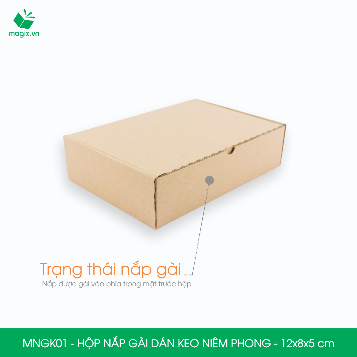 MNGK01 - 12x8x5 cm - COMBO 60 HỘP CARTON NẮP GÀI HÔNG CÓ KEO NIÊM PHONG - THÙNG HỘP CARTON ĐÓNG HÀNG