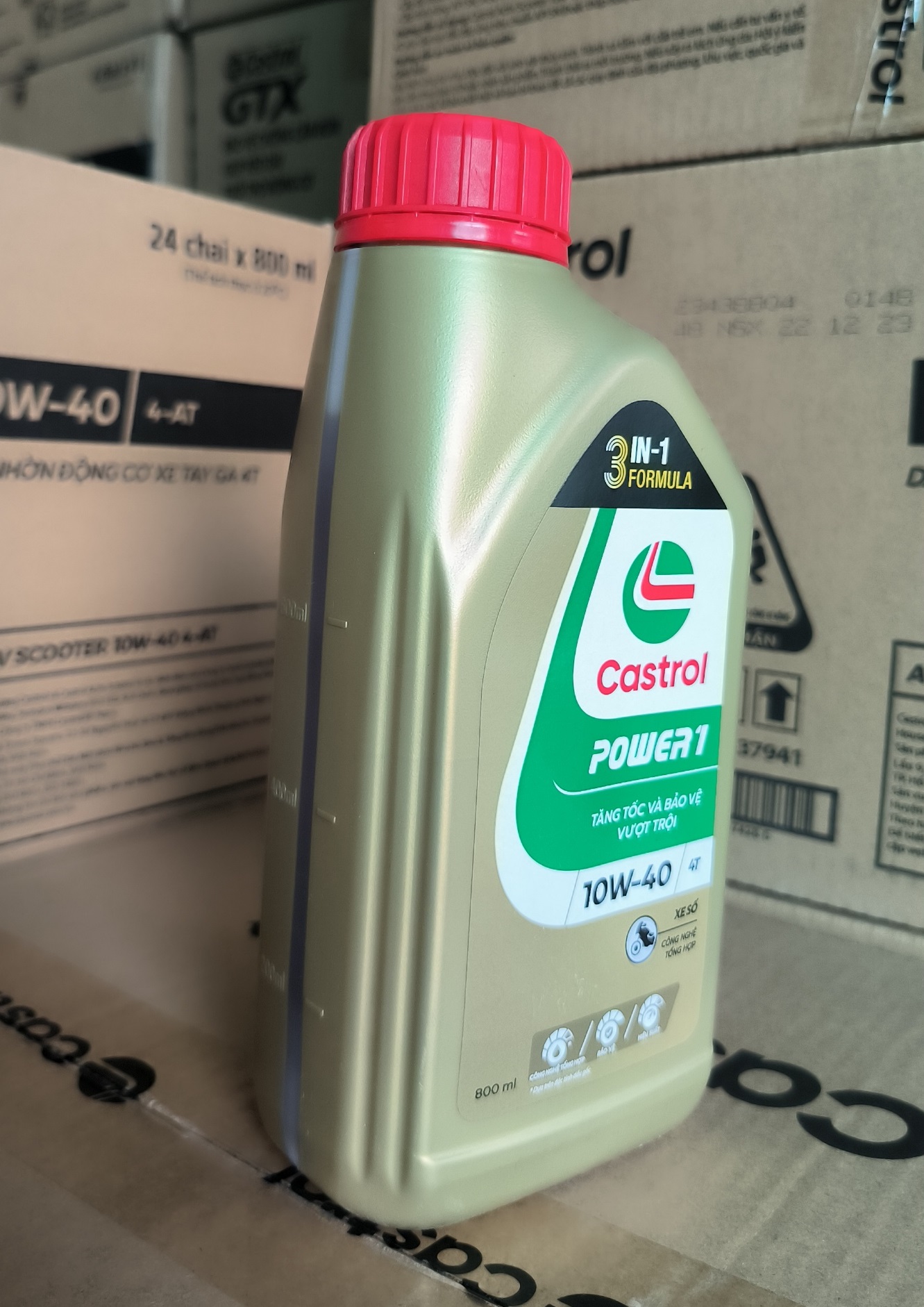 Dầu nhớt xe số Castrol Power 1 4T 10W-40, 800ml