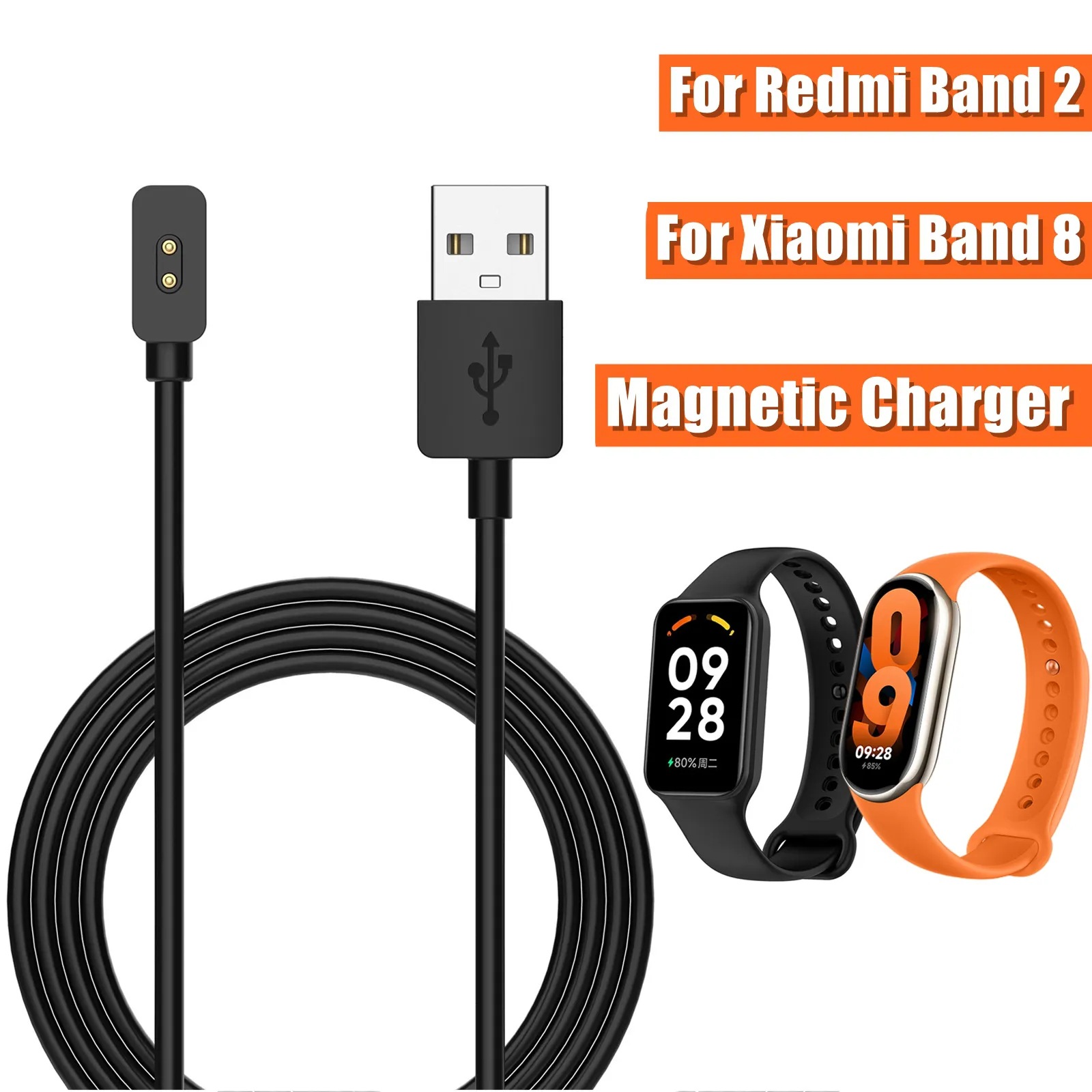 Dây Cáp Sạc Từ Tính Cho Redmi Band 2 / Redmi Watch 3 Active / Redmi Watch 3 Lite / Xiaomi Mi Band 8 / Mi Band 8 Pro - Hàng nhập khẩu