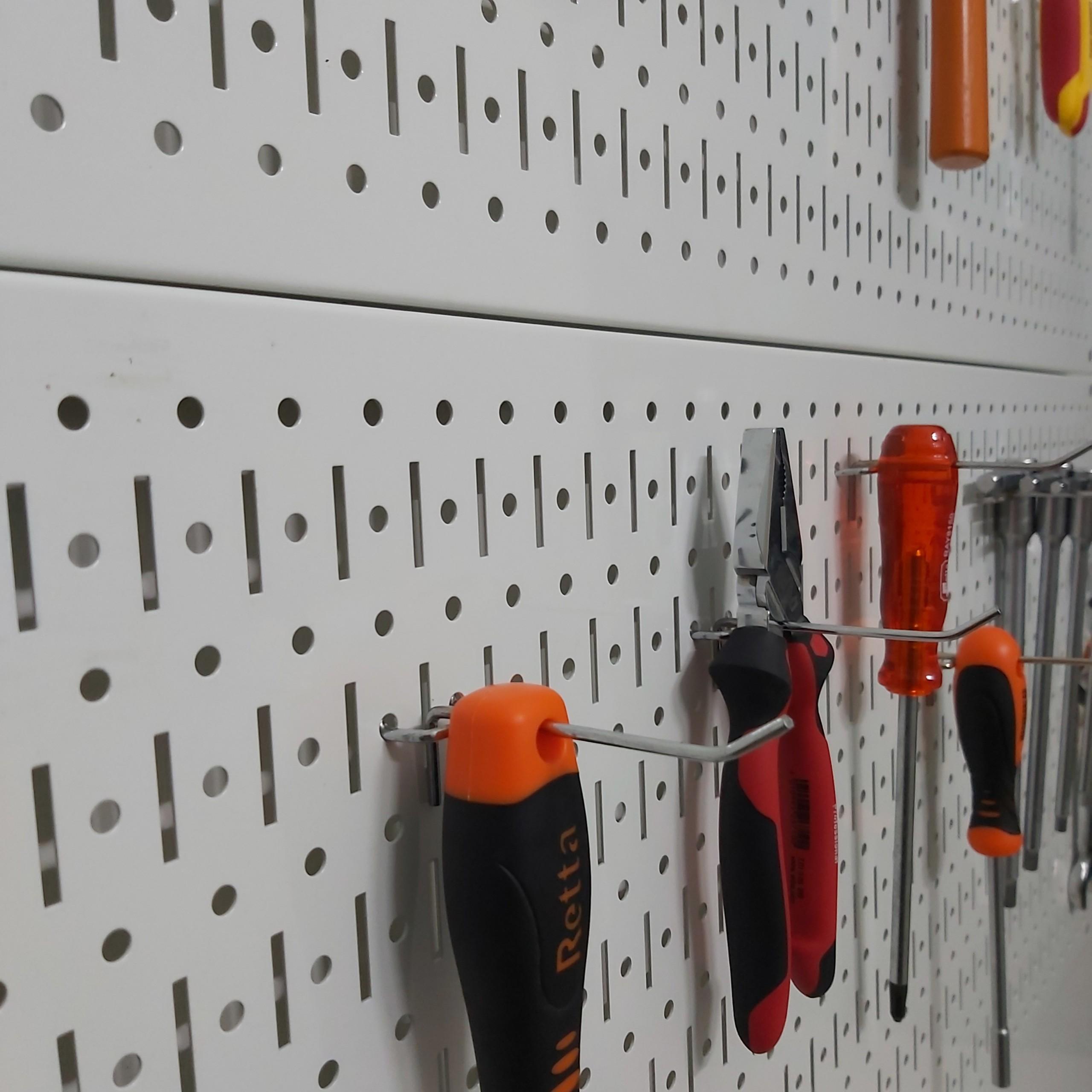 Tấm lưới pegboard đôi màu trắng kèm phụ kiện treo tường - 2 tấm