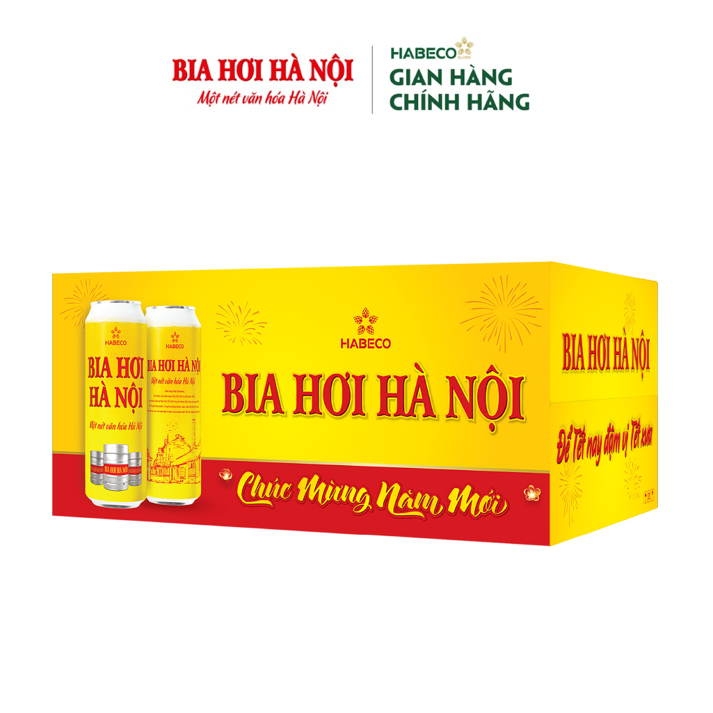 Bia Hơi Hà Nội - Thùng 24 lon 500ml - Phiên bản Tết