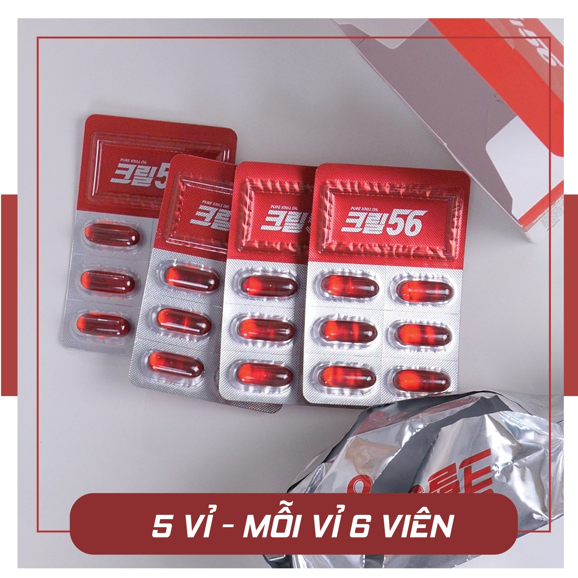 Dầu nhuyễn thể KRILL 56 cao cấp - Red Omega 3 công nghệ mới - liệu trình 2 tháng/ 2 hộp