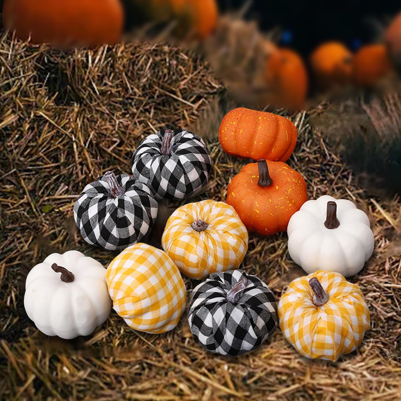 10 Pieces Simulation Pumpkin Decoration Fake Lifelike Props Foam Artificial Pumpkins for Home Outdoor Fireplace ,Thanksgiving Wedding