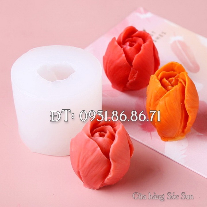 Khuôn silicon búp hoa Tulip - Mã số 1393