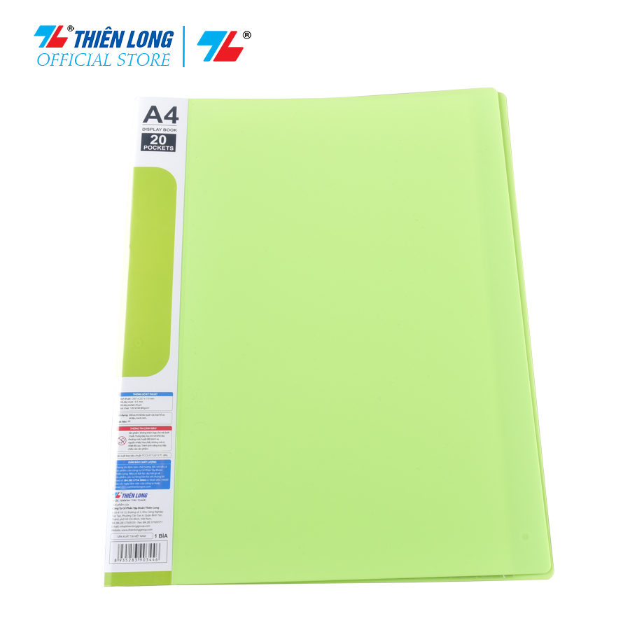 Hình ảnh Bìa đựng hồ sơ 20 lá sức chứa 100 tờ A4 80gsm Thiên Long Flexoffice FO-DB007