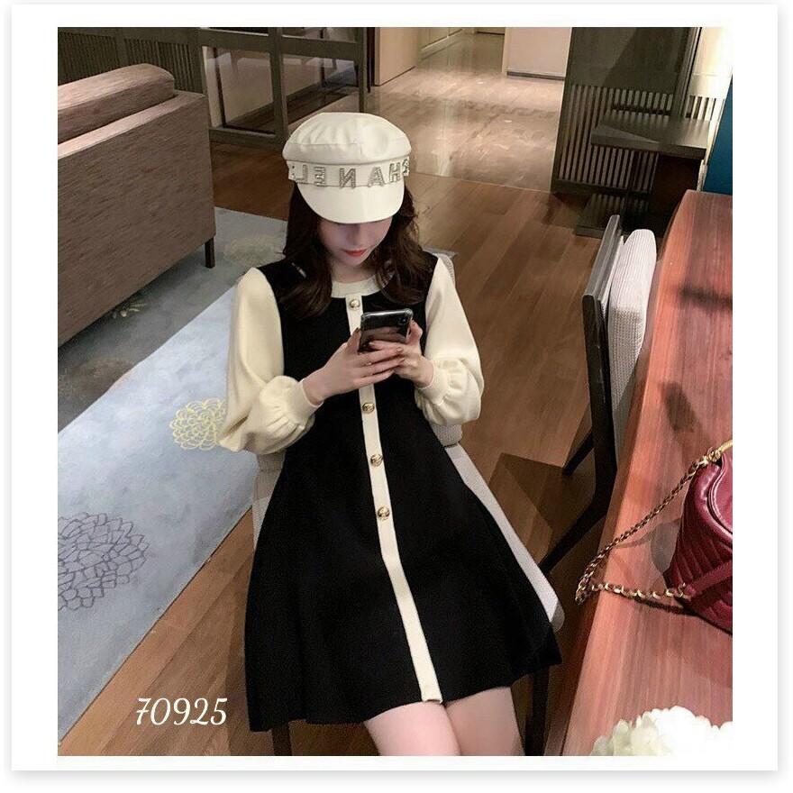 ĐẦM XÒE LỤA BI CÓ NÚT CÀI CỰC XINH THỜI TRANG 1HITSTORE1