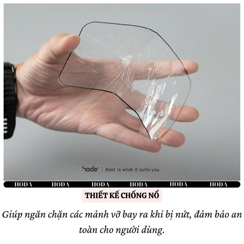 Kính Cường Lực HODA 0.33mm Cho iPhone 16 / 15 / 14 / 13 / 12 Series (Pro / Pro Max / Plus / 16E) – Độ Trong 4K, Full Màn - Hàng nhập khẩu