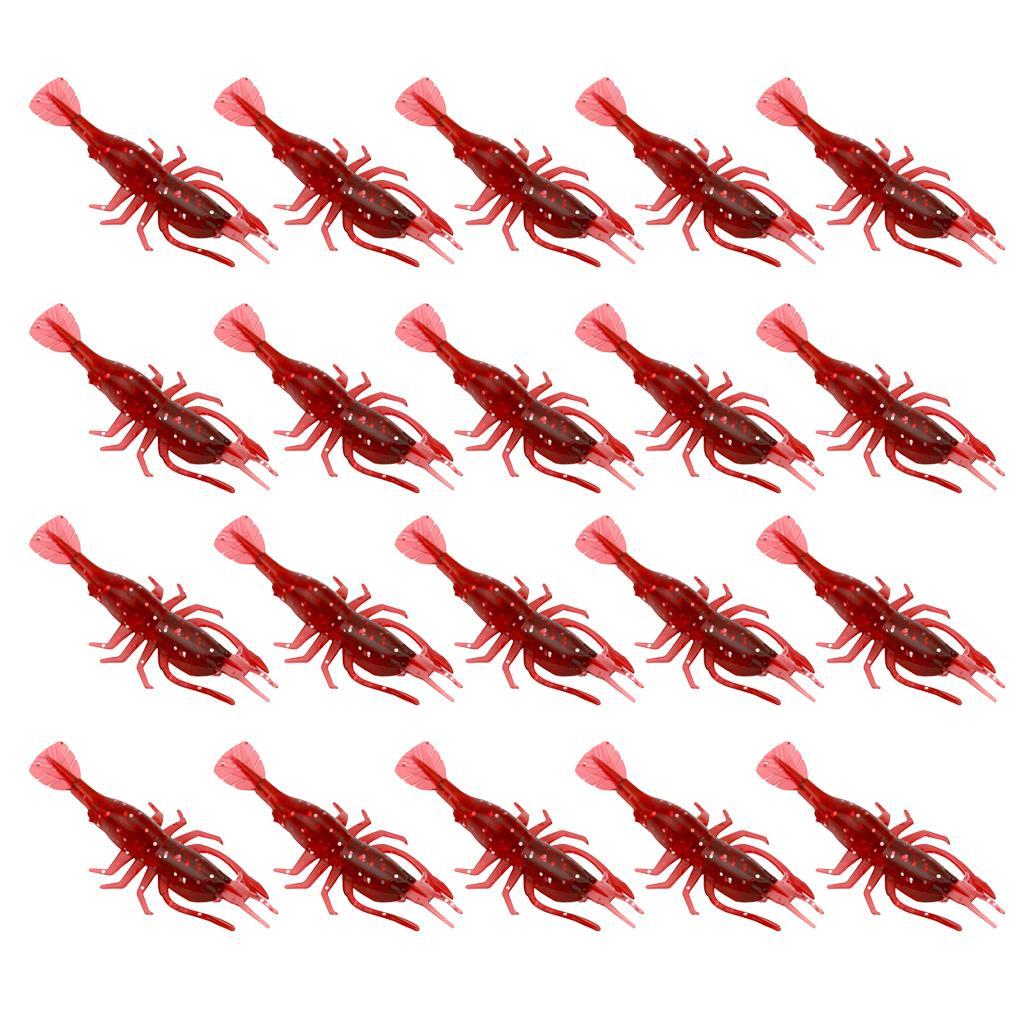 20pcs Soft Worm Lure Shrimp Fishing Bait Minnow Bait Bionic Lobster Lure Saltwater Freshwater Fishing