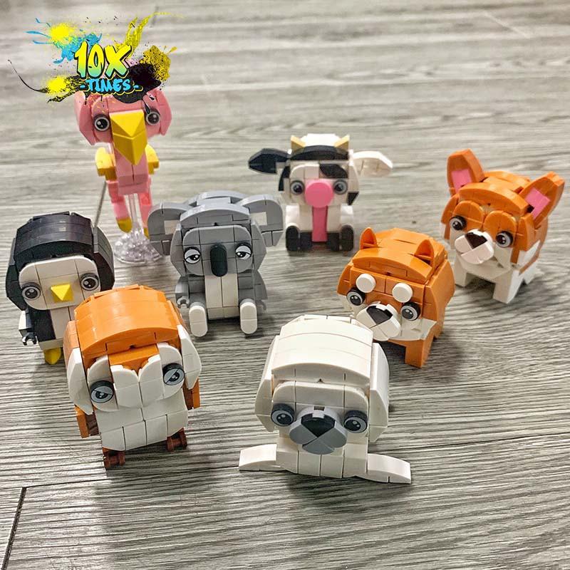Lego 3d thế giới động vật dễ thươ giáo dục trẻ nhỏ nhận biết về các con vật chim, gấu, sóc, chó, cáo,... quà tặng trẻ em