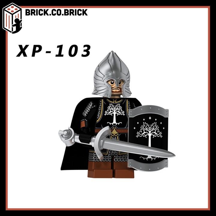 Đồ Chơi Lắp Ráp Lính Trung Cổ Giáp Khiên Gươm Gondor Chúa Tể Chiếc Nhẫn Suit Chuẩn minifig KT1014 - XP-108