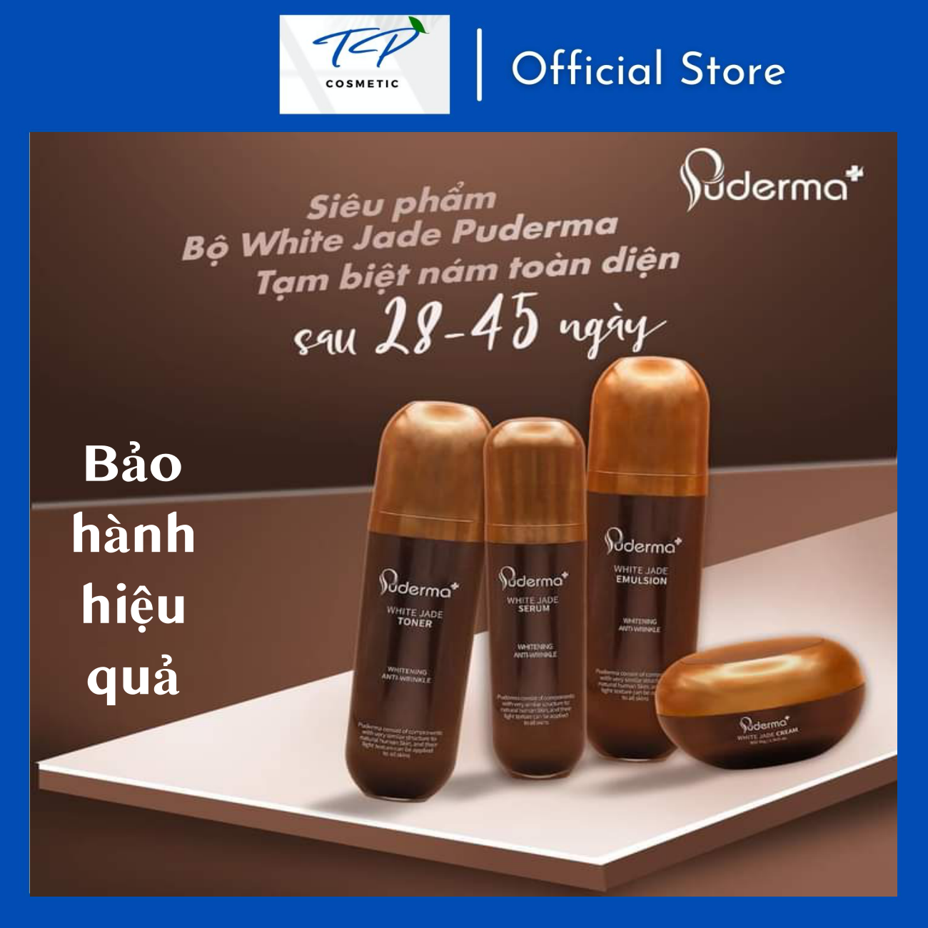 Siêu Phẩm Xóa NÁM WHITE JADE PUDERMA: cung cấp độ ẩm và dưỡng chất cho da, giúp làm giảm nếp nhăn, nâng cơ hiệu quả, tái tạo cho lớp biểu bì dày hơn – khỏe hơn, trả lại làn da trắng, mịn màng, mờ thâm, sạm nám.