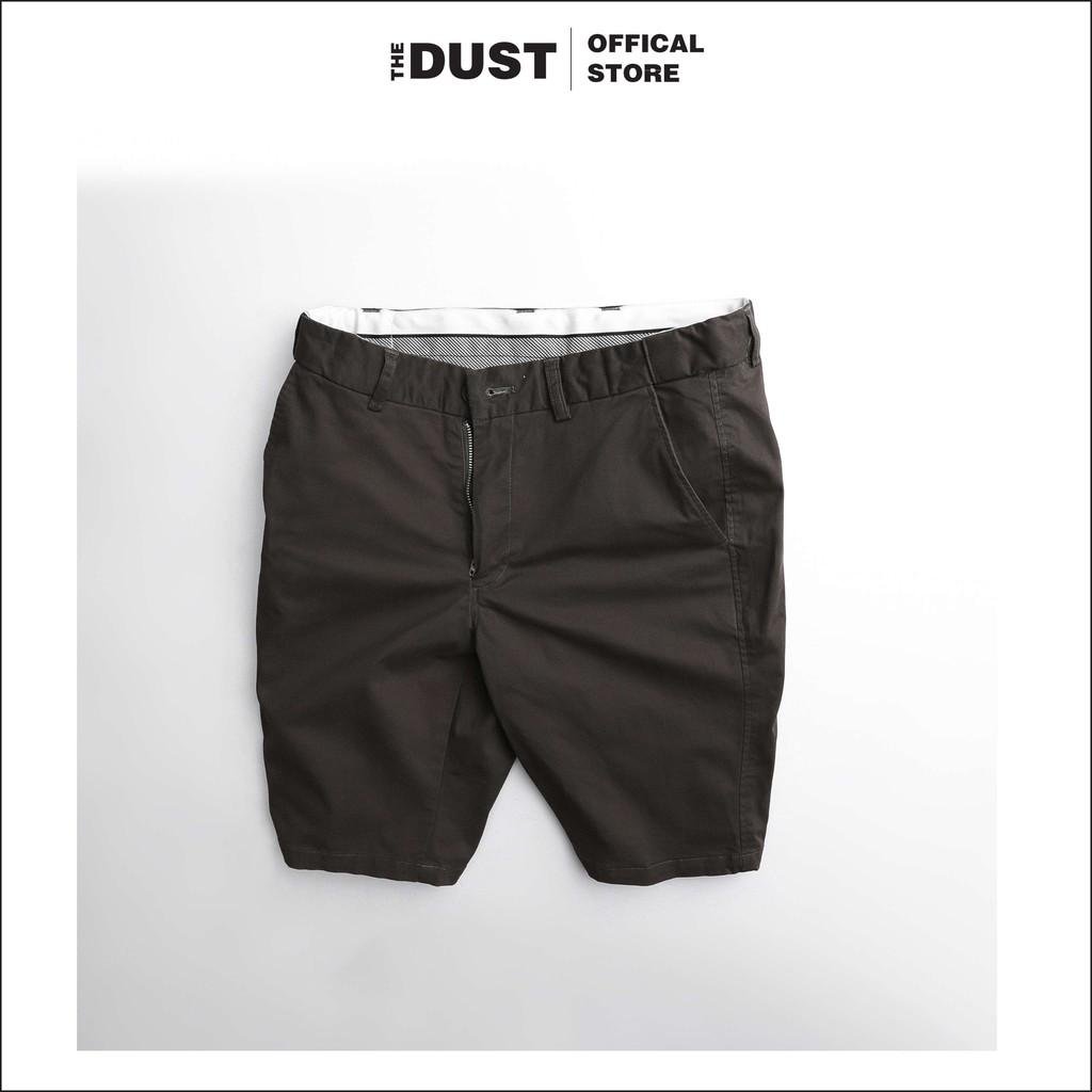 Quần short đùi nam LCT 01 trơn basic vải kaki xuất xịn dày dặn, form slim fit có chun ẩn, co giãn nhẹ - THE DUST