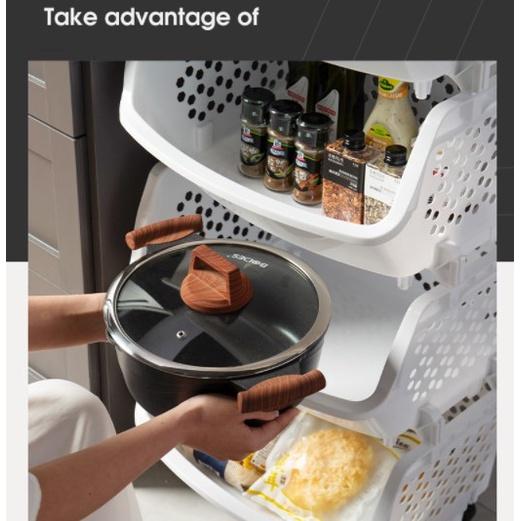 Kệ đựng đồ đa năng nhiều tầng có bánh xe