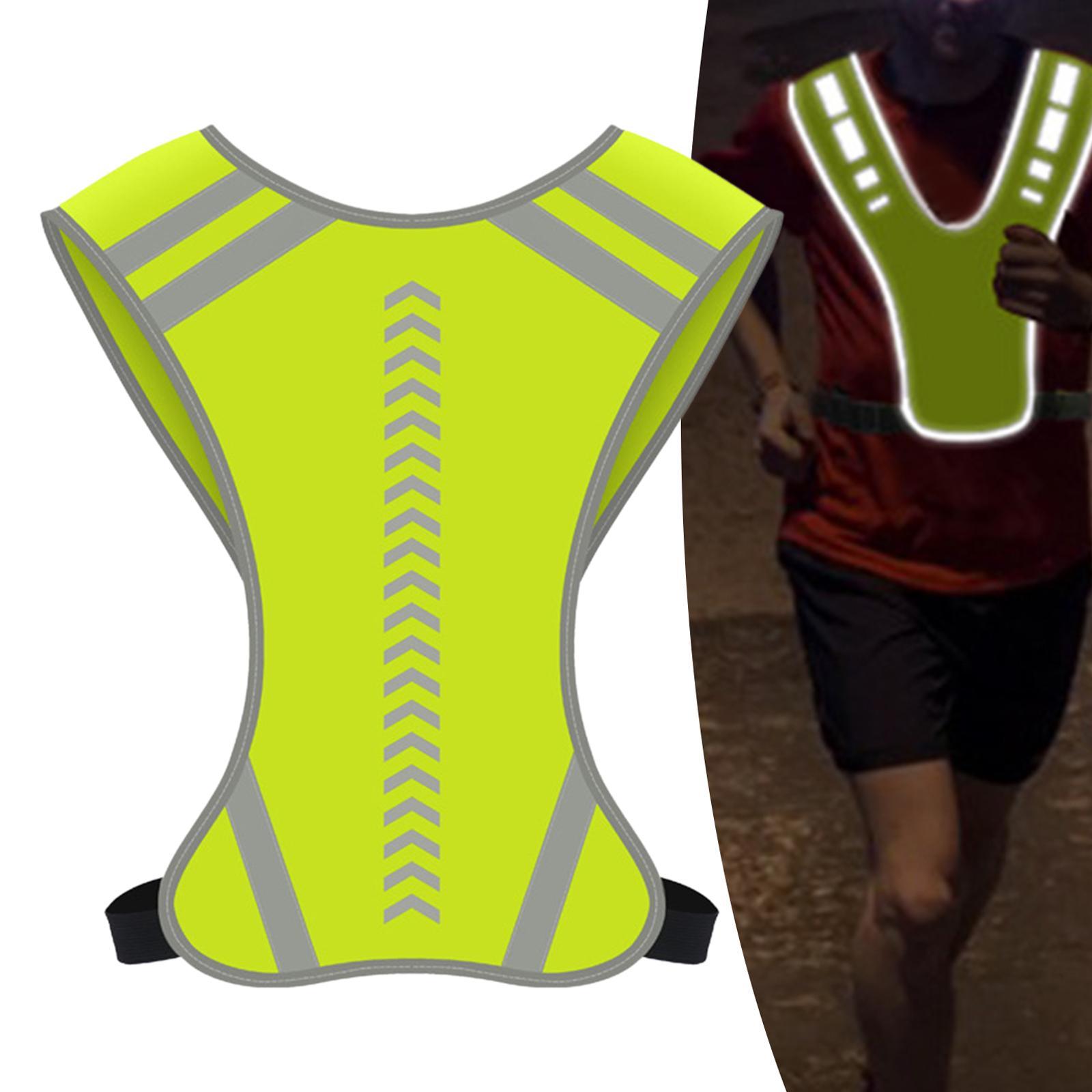 Reflective Night Running Vest, Lightweight Safety Vest with 360° High Visibility for Running, Jogging, Cycling, Hiking, Walking, Yellow