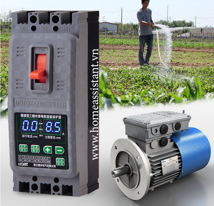 Aptomat Bảo Vệ Mất Pha Chống Giật Quá Tải Động Cơ Máy Bơm 3 Pha 380V 100A MP-100A
