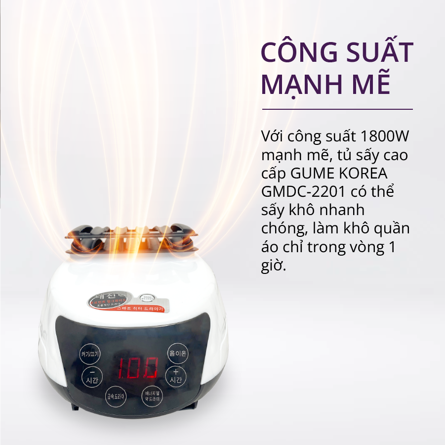 Tủ Sấy Quần Áo Di Động GUME Màu Xanh Than - Hàng Nhập Khẩu Hàn Quốc