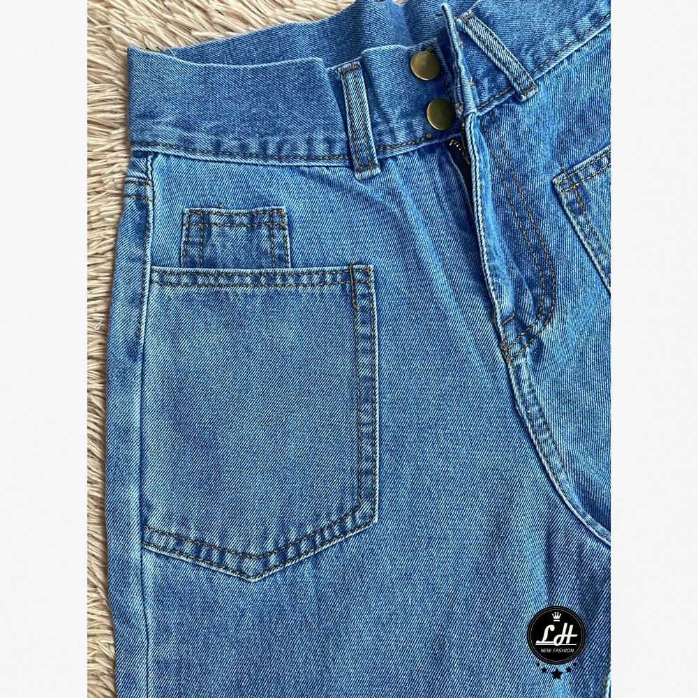 Quần baggy jean nữ Lê Huy Fashion lưng siêu cao 2 nút kiểu túi trước form đẹp giá rẻ MS 340