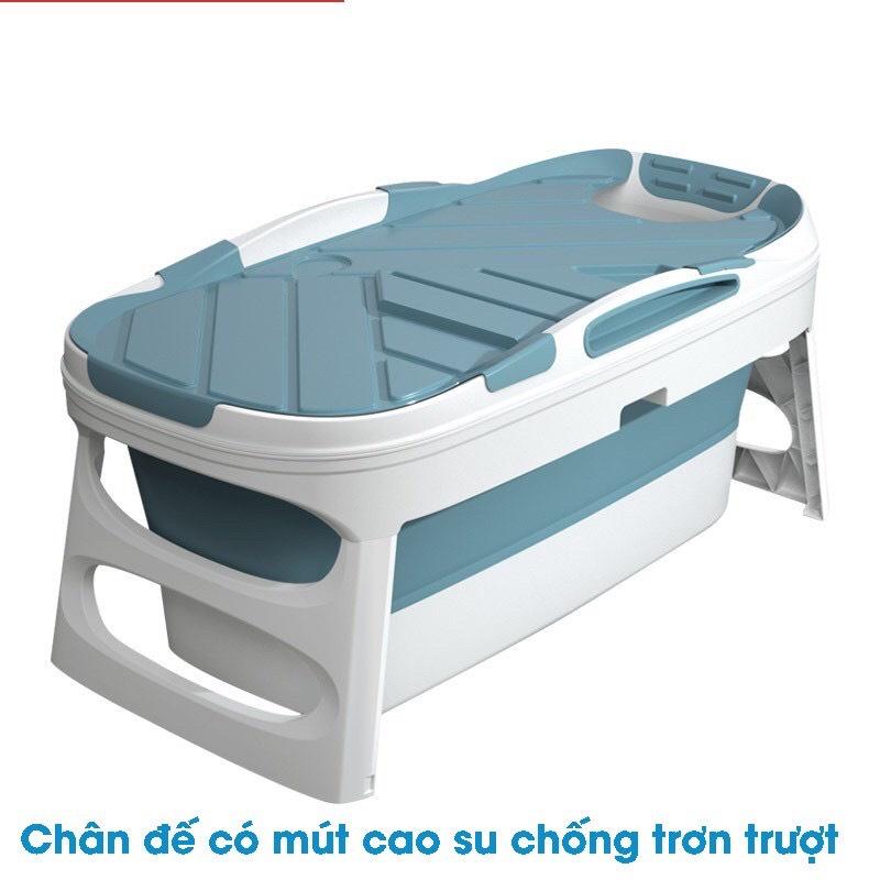 Bồn tắm gấp gọn cho người lớn, gia đình tắm, xông hơi thư giãn chất liệu nhựa PP và Silicon