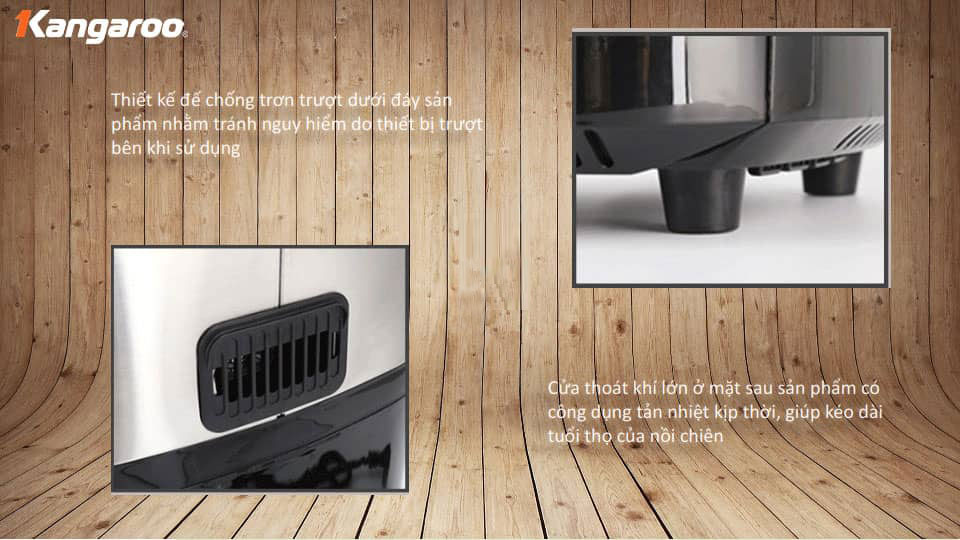 Lò chiên không dầu 12L Kangaroo KG12AF1A - Rapid Air - 1800W - Hàng chính hãng, Bảo hành 12 tháng