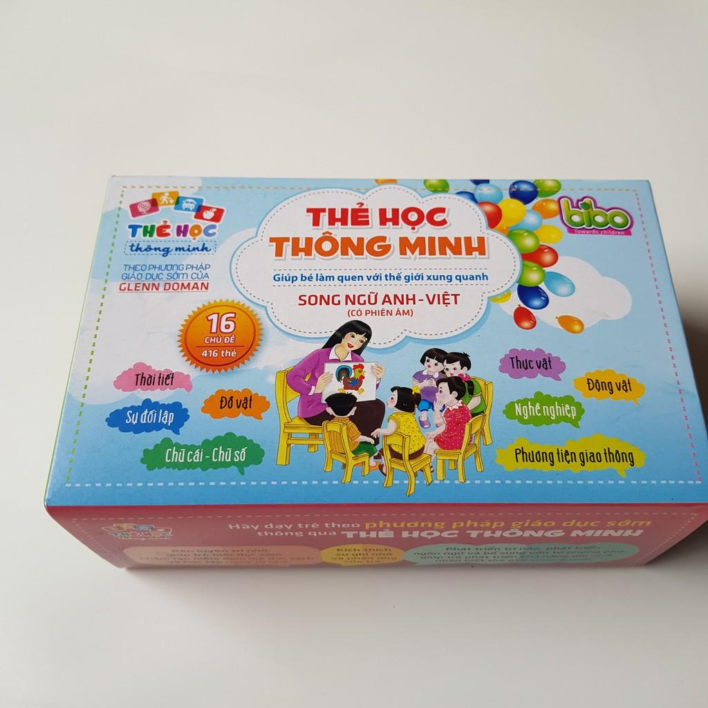 Bộ thẻ học thông minh 16 chủ đề tiếng anh với 416 thẻ song ngữ cho bé