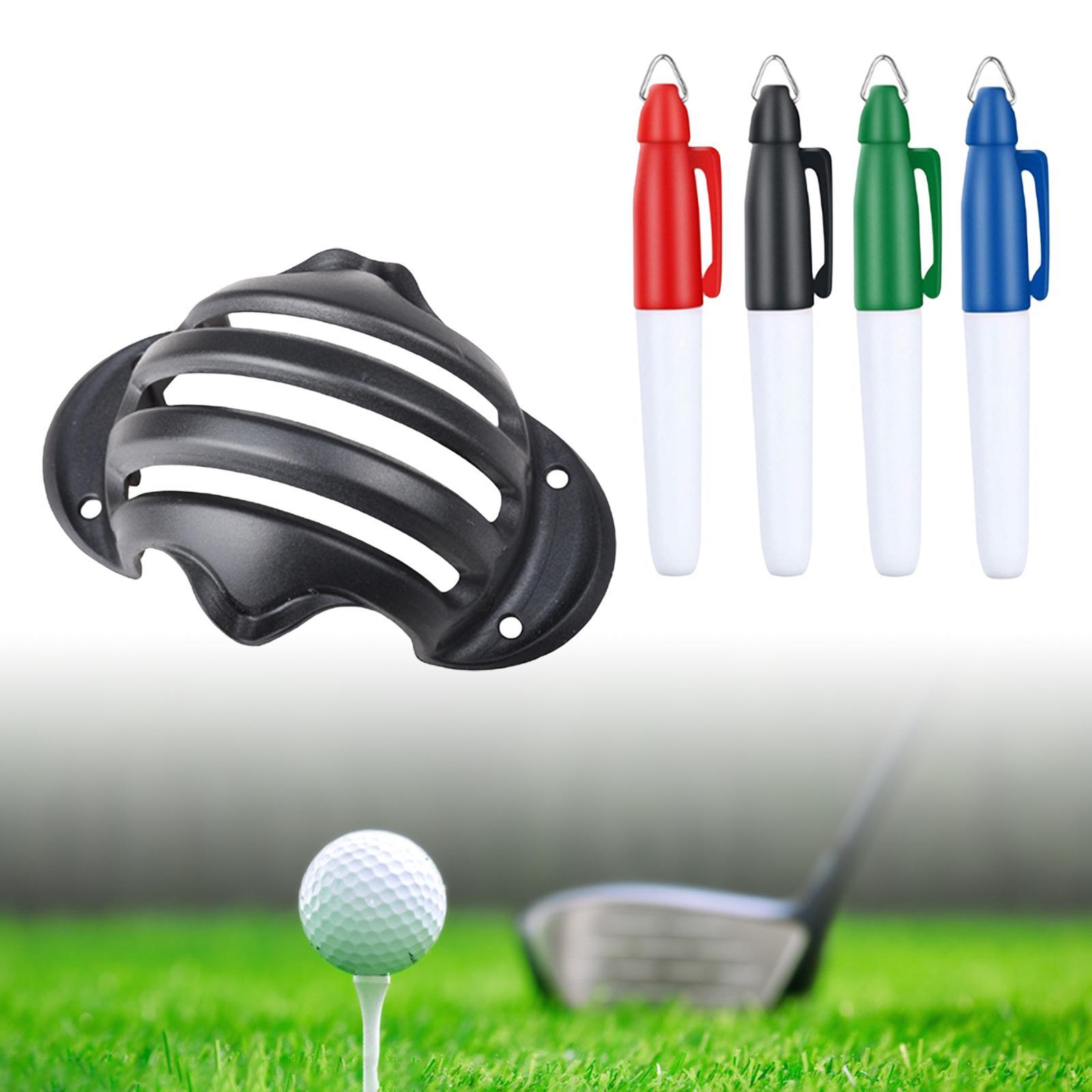 Sports Alignment Golf Ball Marker Line Tool Drawing  w/ 4 Pens