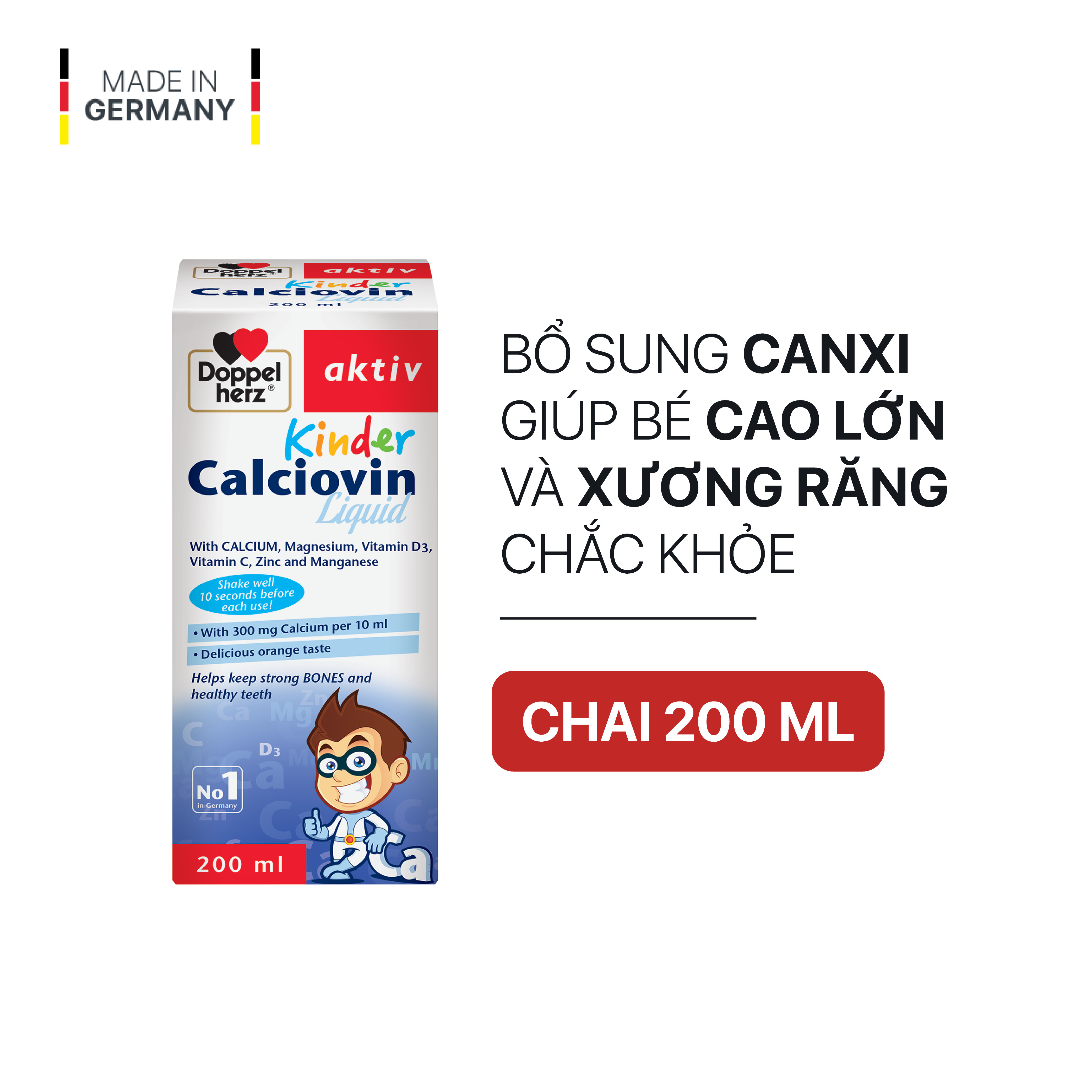 Bộ đôi Ăn ngon miệng, khỏe toàn diện Kinder Optima và Calciovin Liquid - Doppelherz