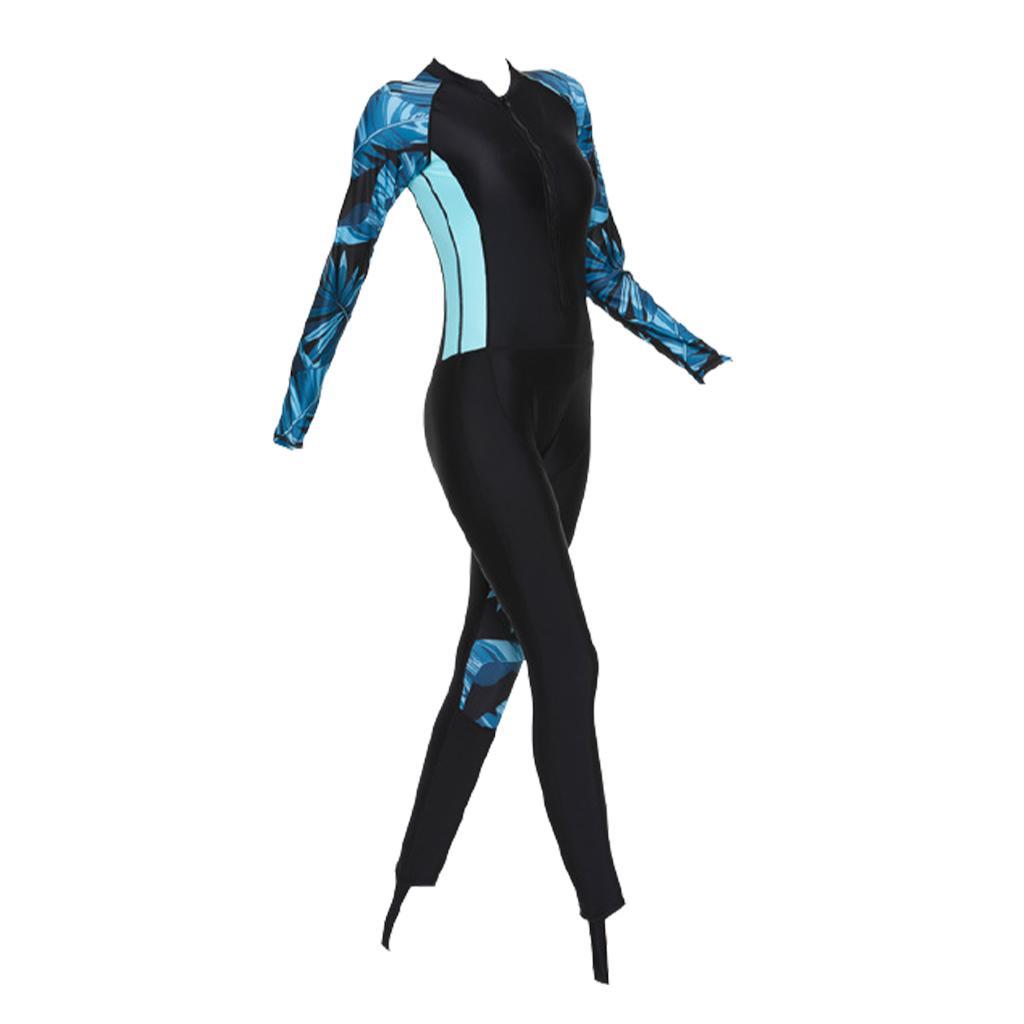 Women Wetsuit One Piece Scuba Diving Suit Dive Skin for Canoeing Blue S