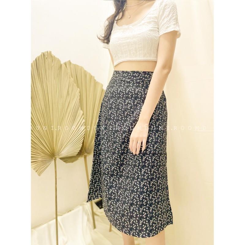 Pearl Set váy hoa nhí đen trắng
